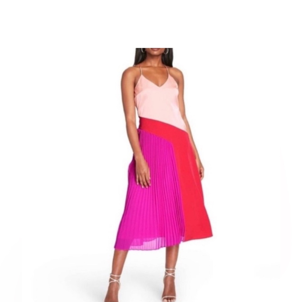 Cushnie Pink and Red Asymmetrical Dress